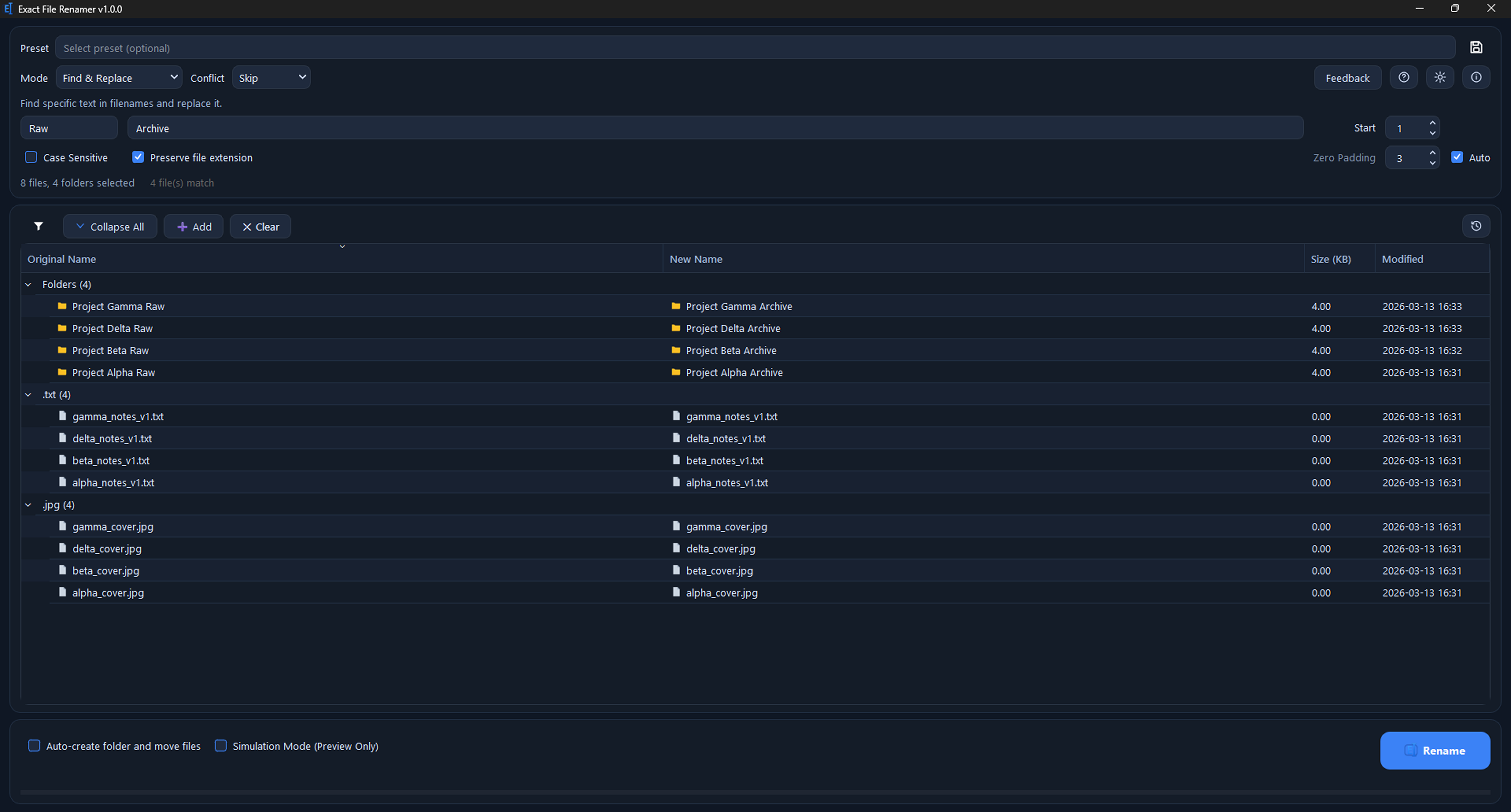Exact File Renamer screenshot 7