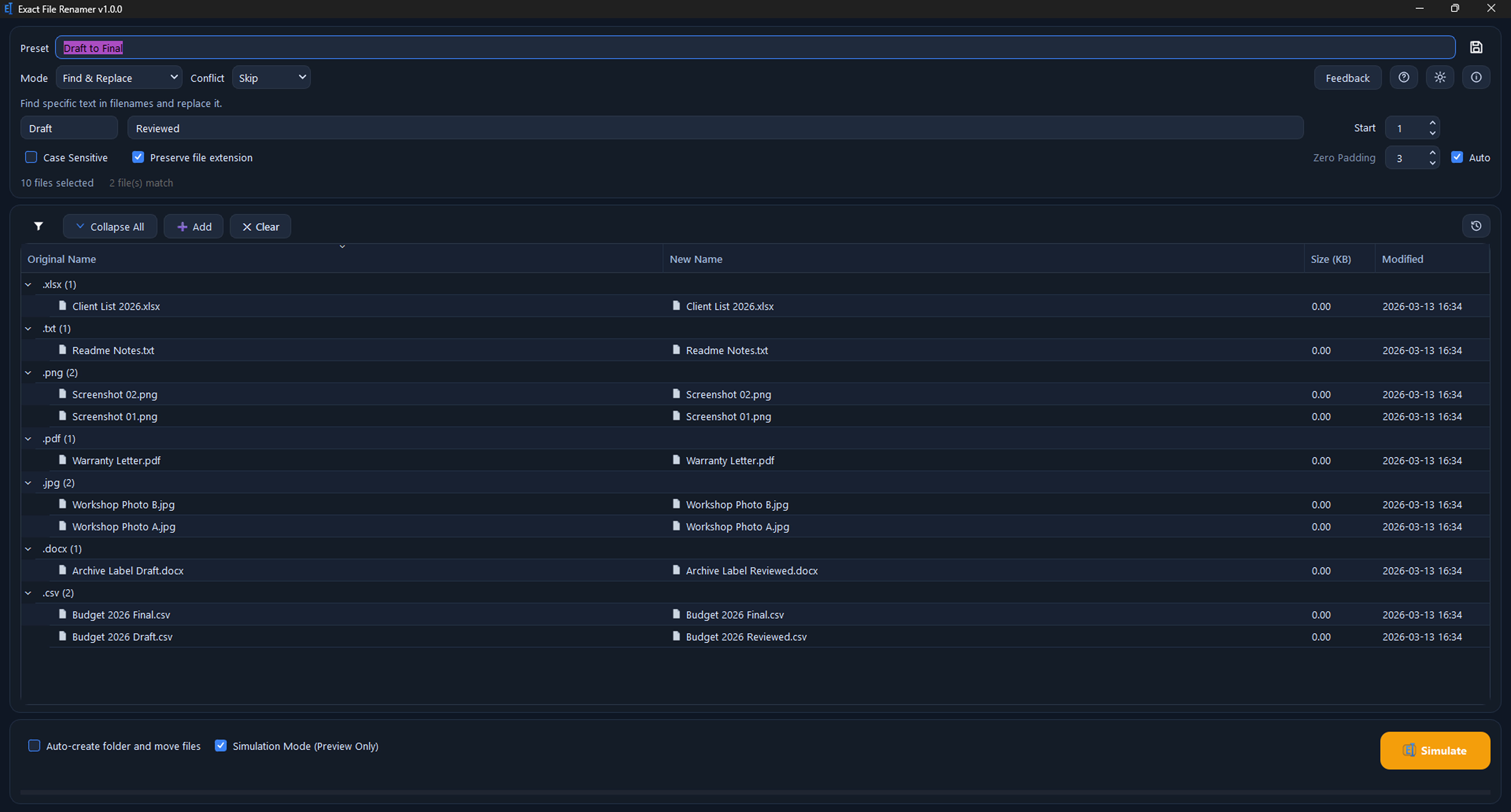 Exact File Renamer screenshot 9